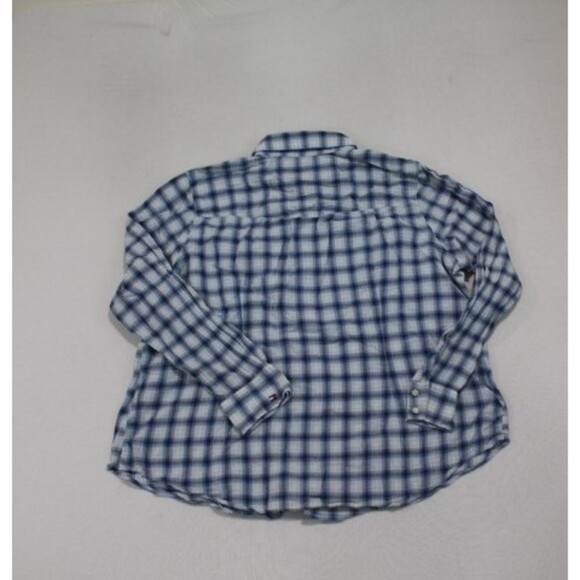 Tommy Hilfiger Woman Blue Plaid Stretch Button Down Casual Size 16 - Picture 2 of 7